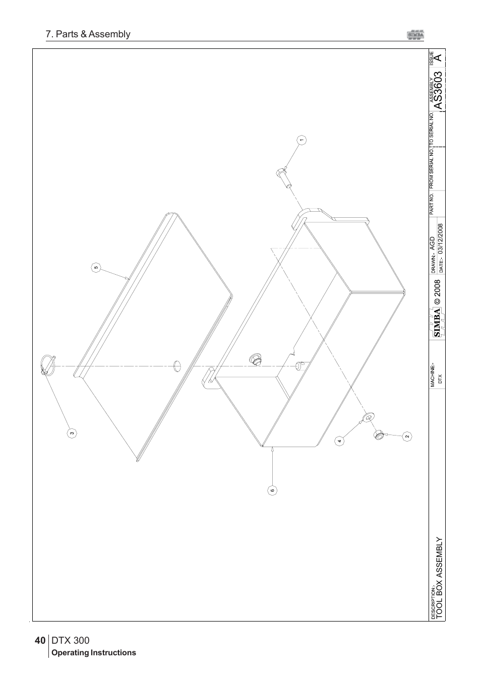 Aas 3603, Dtx 300, 40 7. parts & assembly | Great Plains DTX 300 Assembly Instructions User Manual | Page 6 / 24
