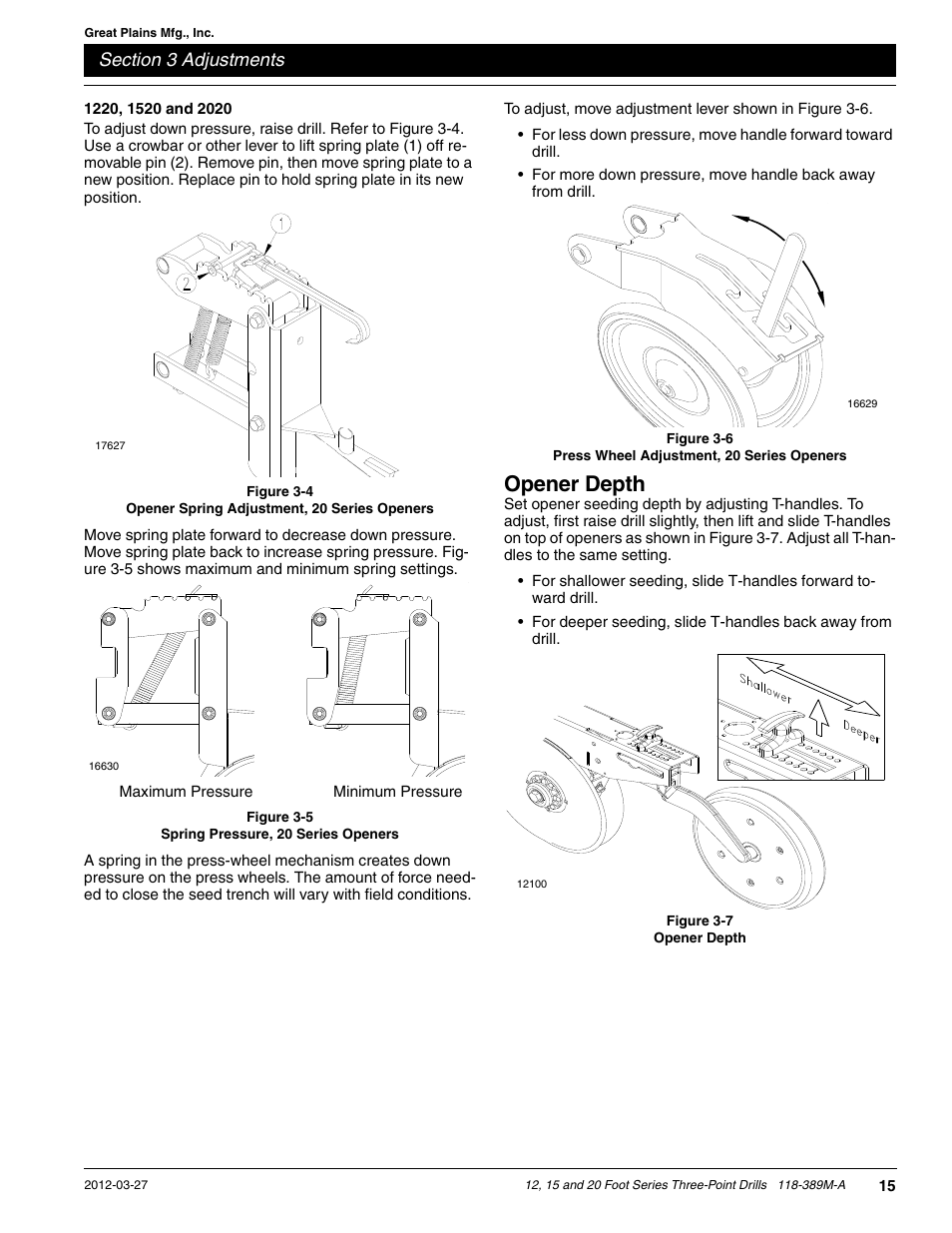 Opener depth | Great Plains 2000 Operator Manual User Manual | Page 18 / 45