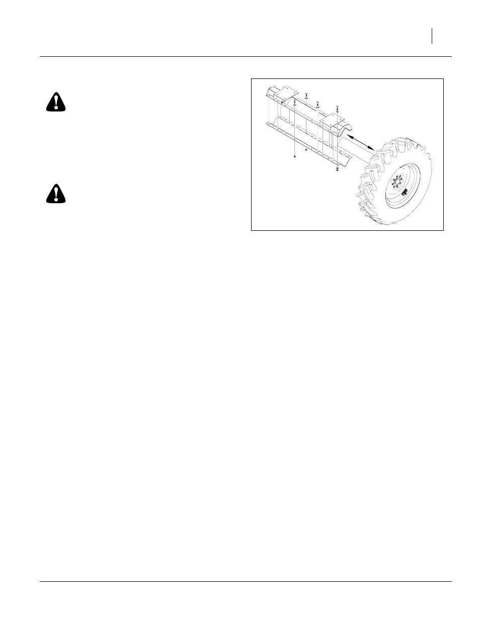 Axle wheel spacing adjustment, Figure 13 sprayer axle assembly, Caution | Great Plains TSF1290 Predelivery Manual User Manual | Page 17 / 20