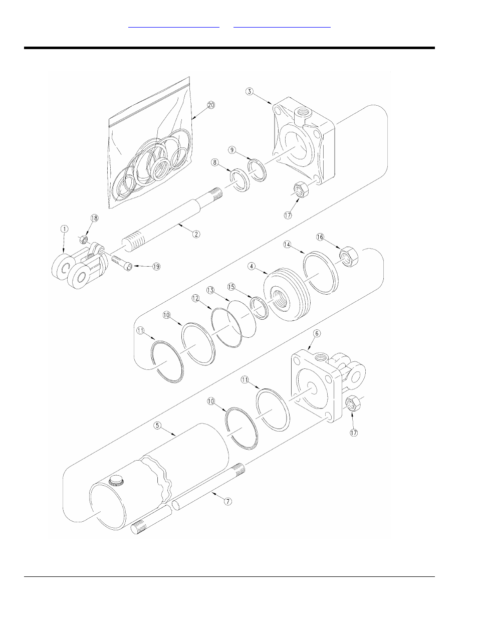 Hydraulic cylinder (810-606c - 810-674c 4x24x1.5, Rod) | Great Plains YP4025A Parts Manual User Manual | Page 184 / 244