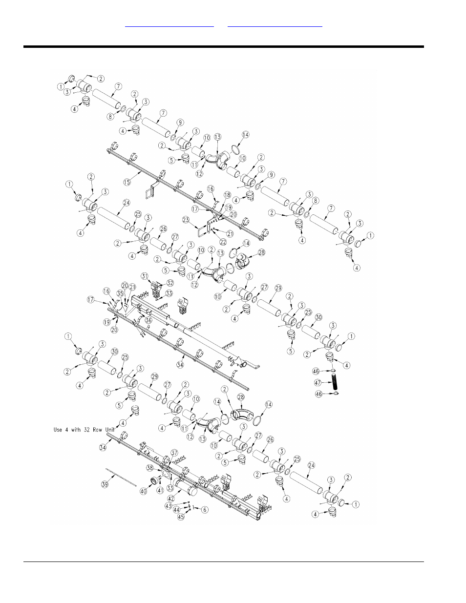 Air delivery 15" spacing for 31 and 32 row unit | Great Plains YP4025A Parts Manual User Manual | Page 44 / 244