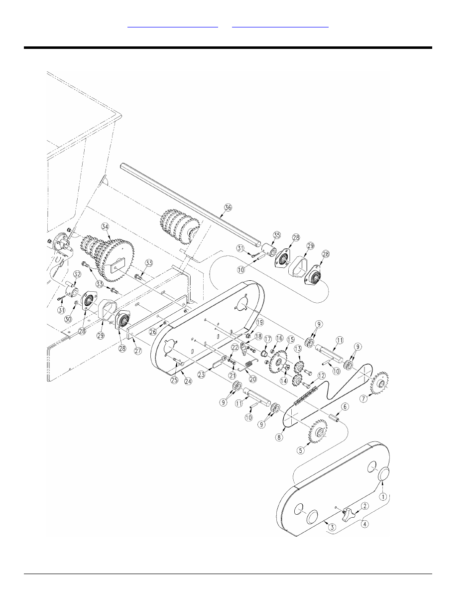 Dry fertilizer drive (6030 s/n u1048-; 8030 s/n, V1012-) | Great Plains PT8030 Predelivery Manual User Manual | Page 48 / 108