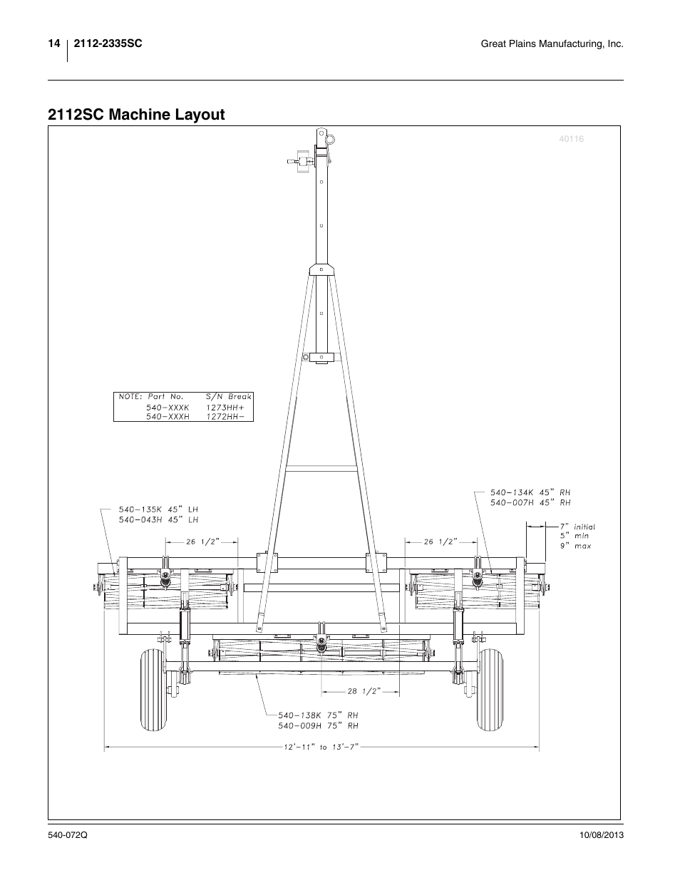 2112sc machine layout | Great Plains 2335SC Predelivery Manual User Manual | Page 18 / 32