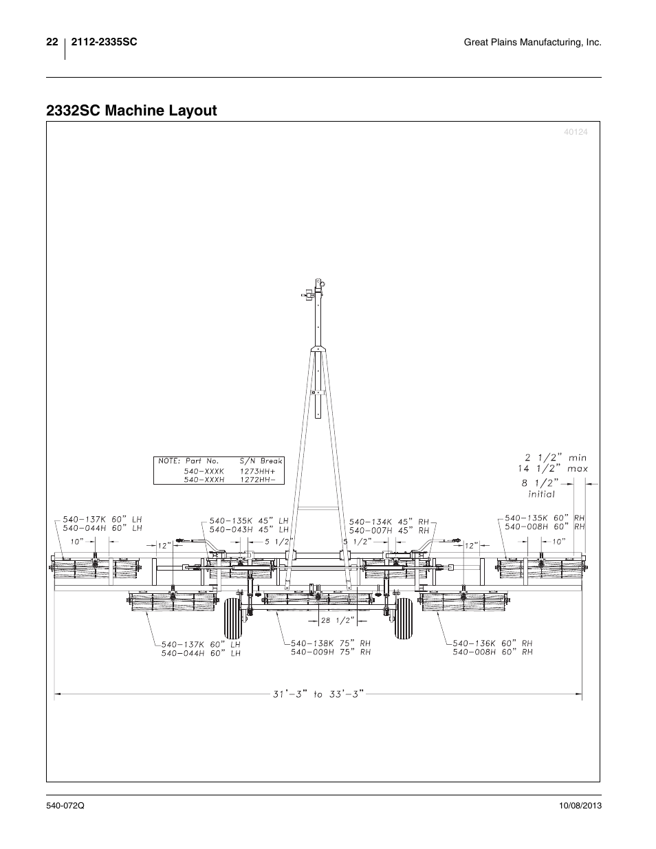 2332sc machine layout | Great Plains 2335SC Predelivery Manual User Manual | Page 26 / 32