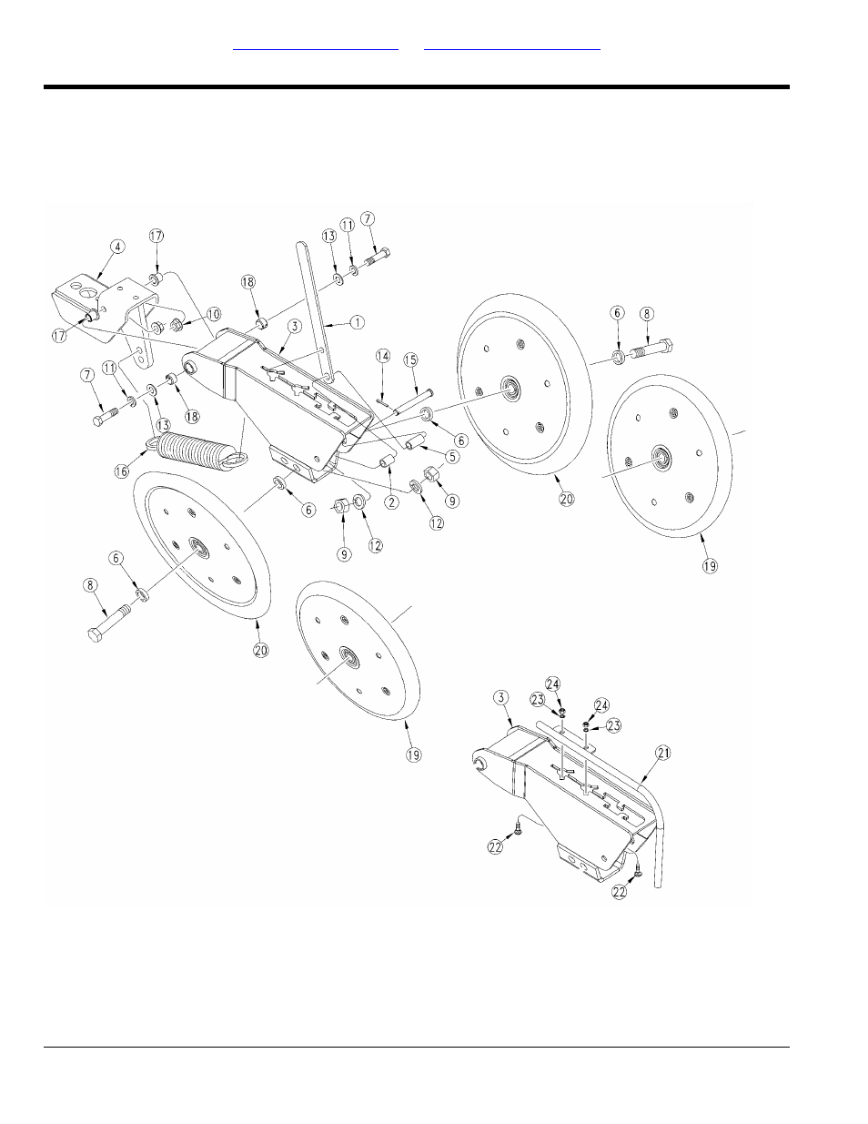 Press wheel assembly lh short (s/n a1195b-) (s/n, A1118k-) | Great Plains YP1625 Parts Manual User Manual | Page 144 / 272