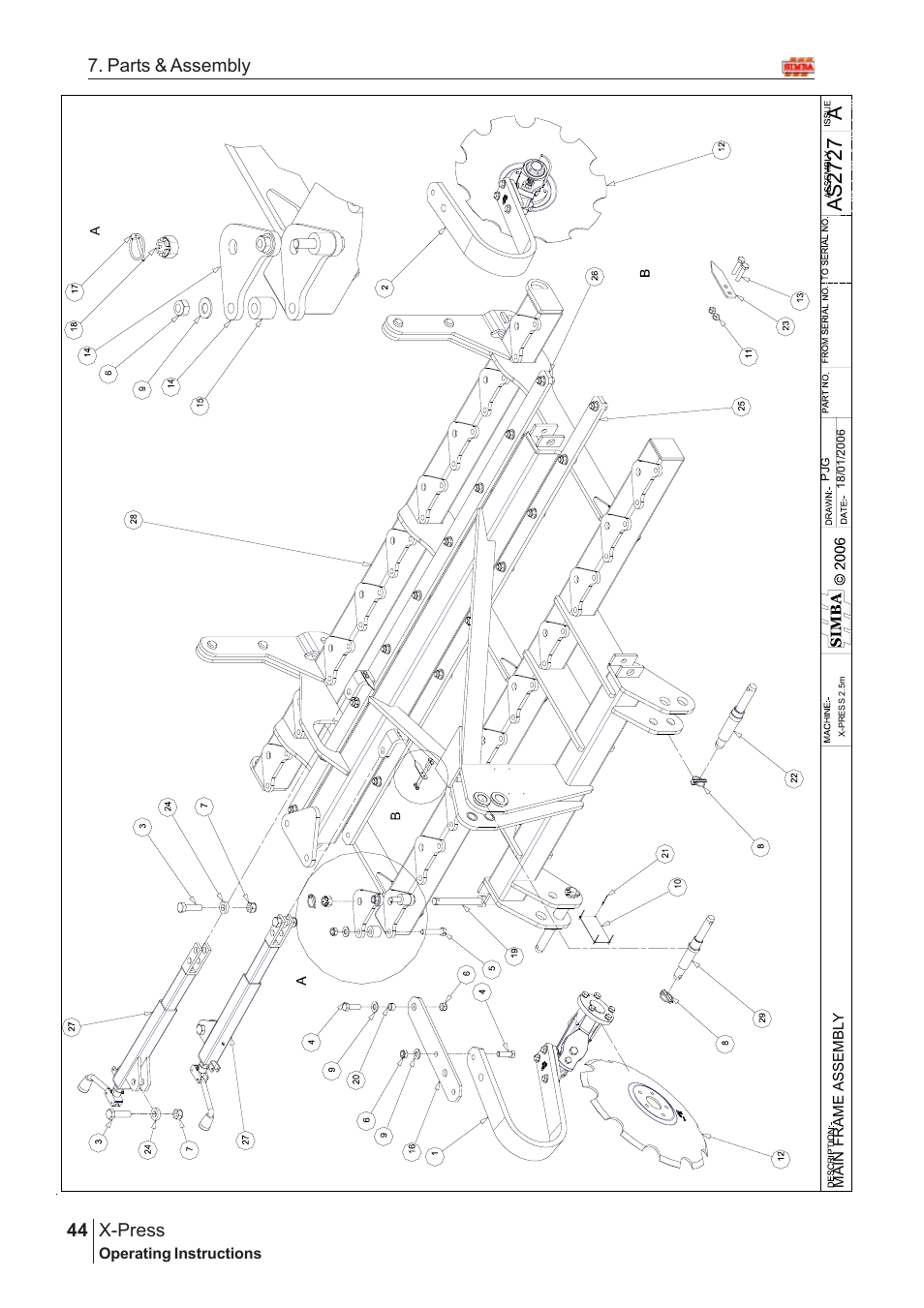 Aas2 72 7, X-press, 44 7. parts & assembly | Great Plains SN12759 Assembly Instructions User Manual | Page 10 / 58