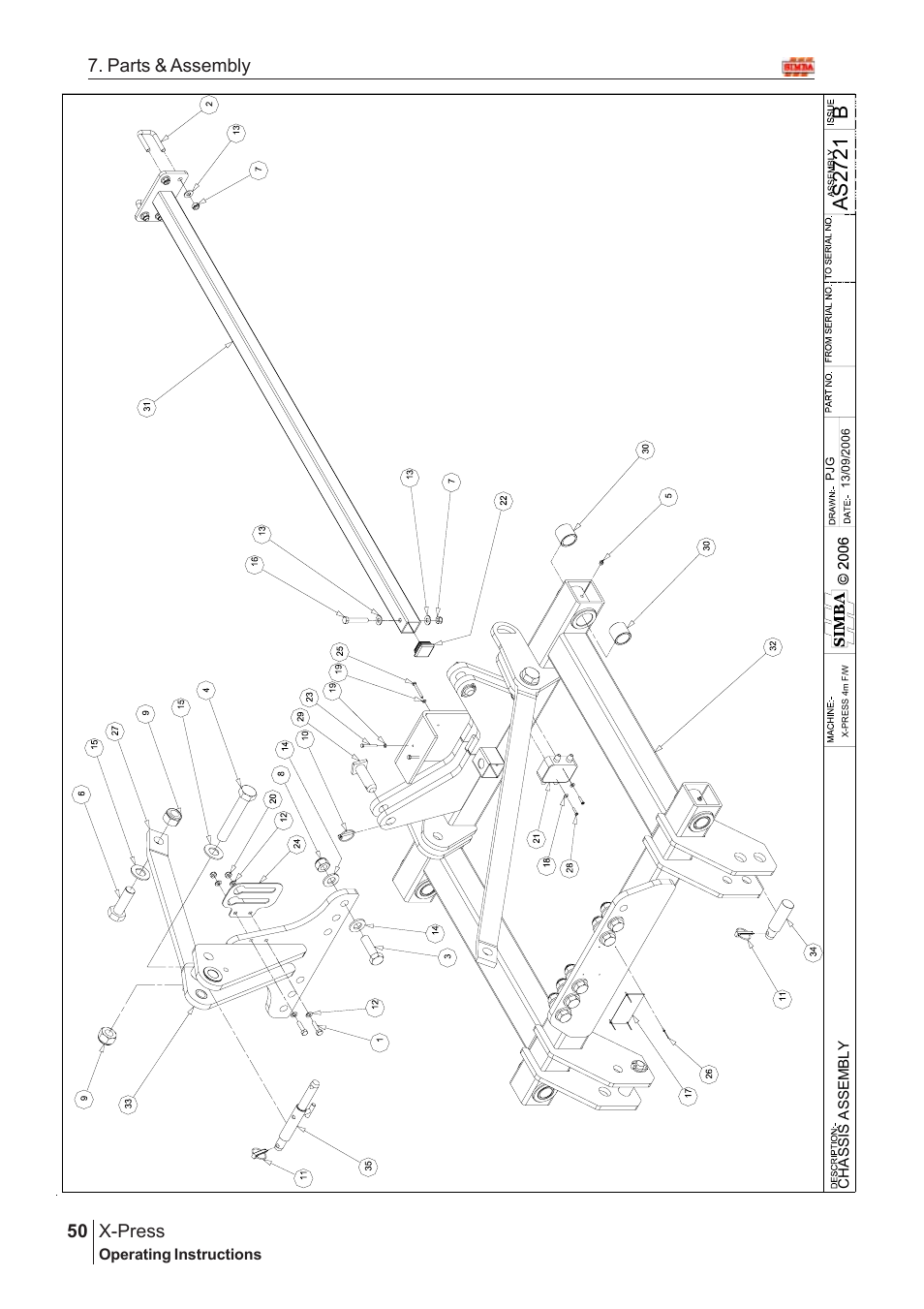 Bas2 72 1, X-press, 50 7. parts & assembly | Great Plains SN12759 Assembly Instructions User Manual | Page 16 / 58