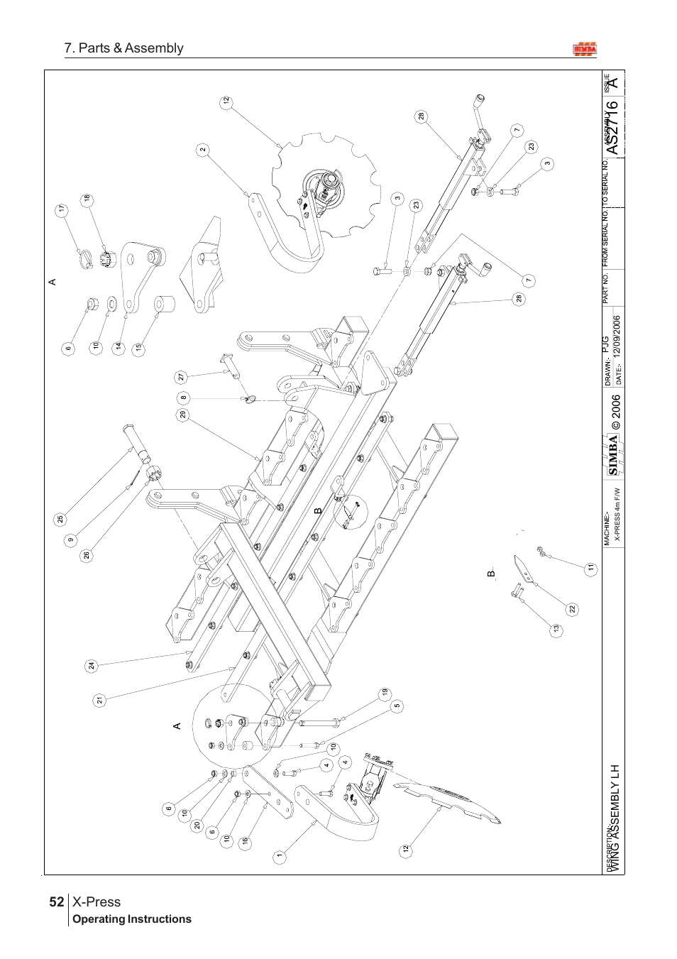Aas2 71 6, X-press, 52 7. parts & assembly | Great Plains SN12759 Assembly Instructions User Manual | Page 18 / 58