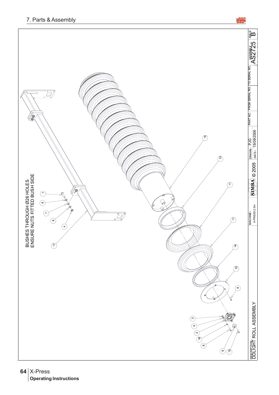 Bas2 72 5, X-press, 64 7. parts & assembly | Great Plains SN12759 Assembly Instructions User Manual | Page 30 / 58