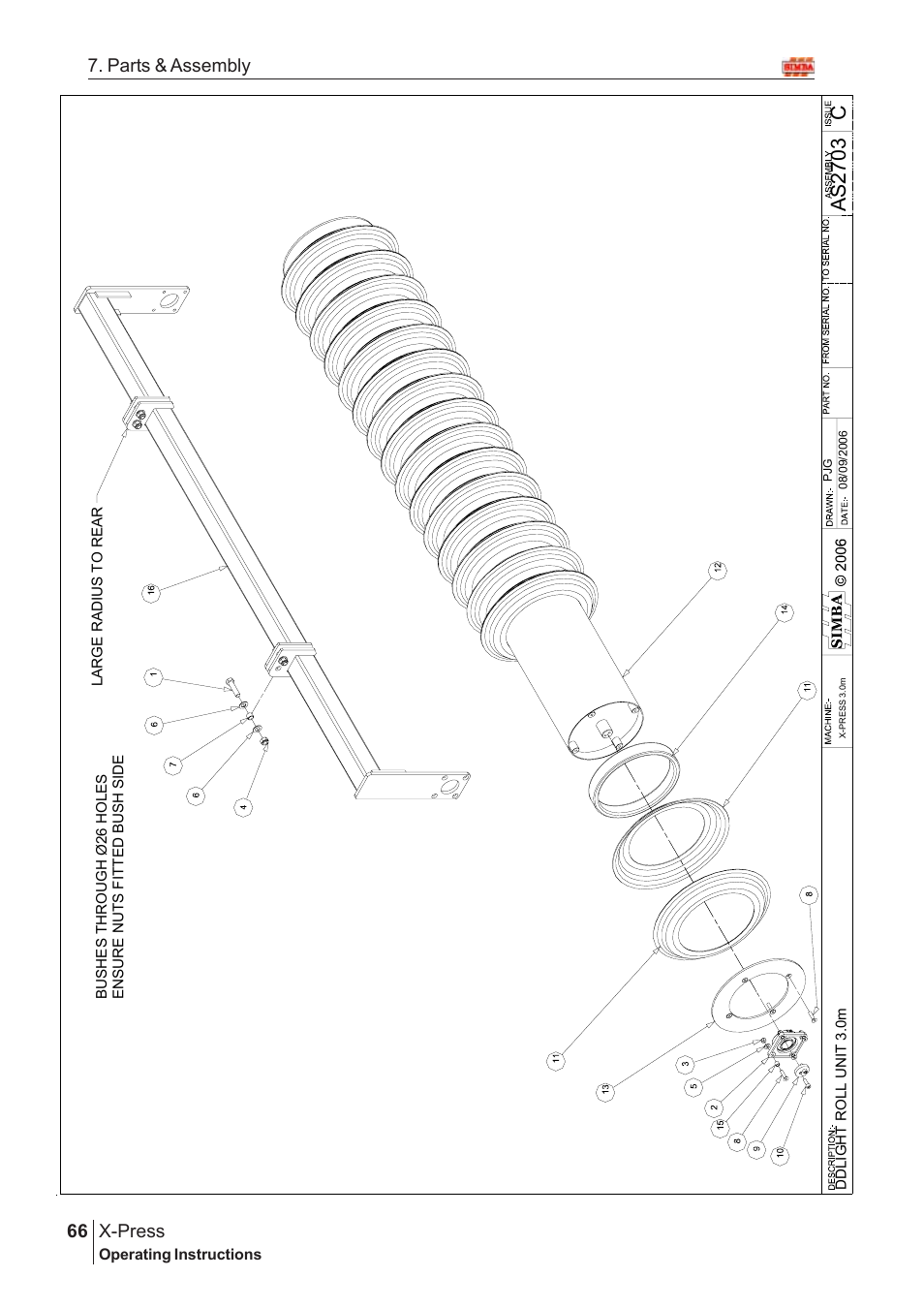 Cas2 70 3, X-press, 66 7. parts & assembly | Great Plains SN12759 Assembly Instructions User Manual | Page 32 / 58