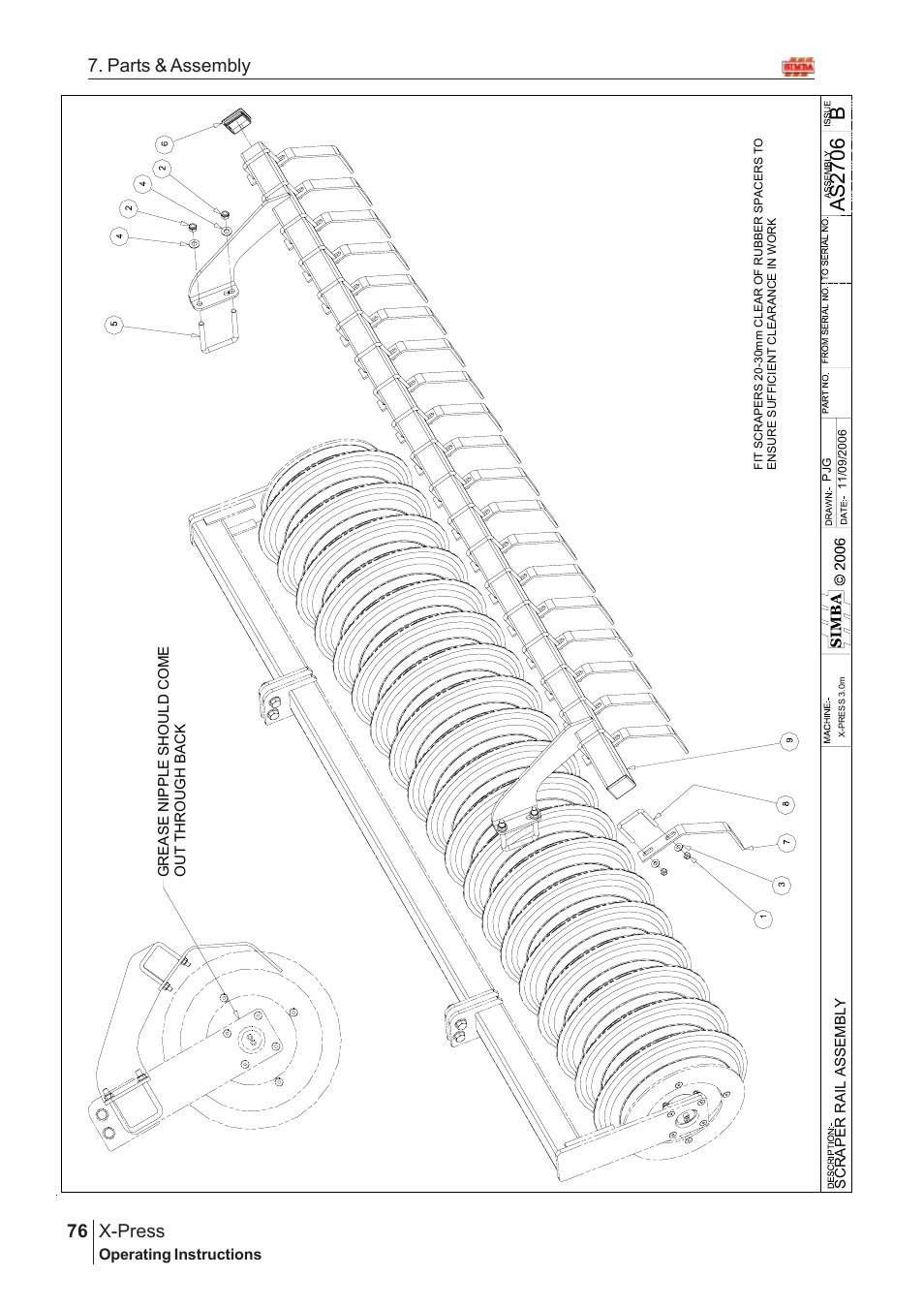 Bas2 70 6, X-press, 76 7. parts & assembly | Great Plains SN12759 Assembly Instructions User Manual | Page 42 / 58