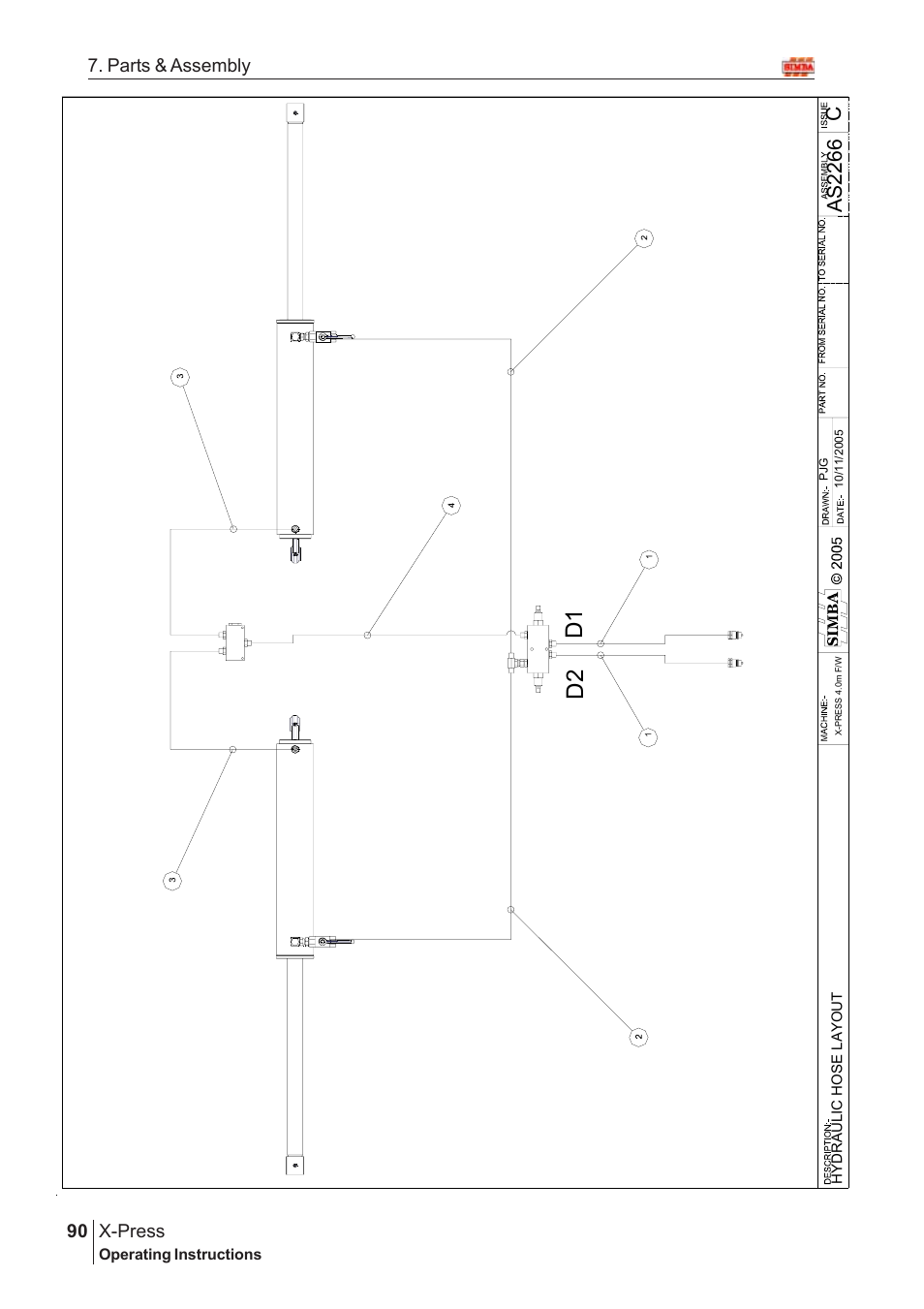D1 d2, Ca s 2 266, X-press | 90 7. parts & assembly | Great Plains SN12759 Assembly Instructions User Manual | Page 56 / 58