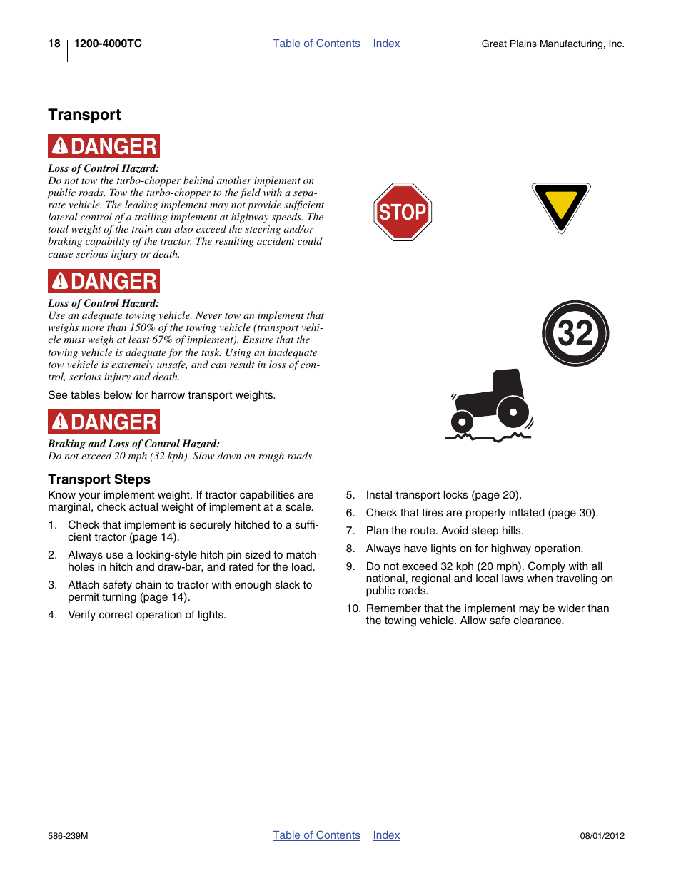 Transport, Transport steps | Great Plains 4000TC Operator Manual User Manual | Page 22 / 42