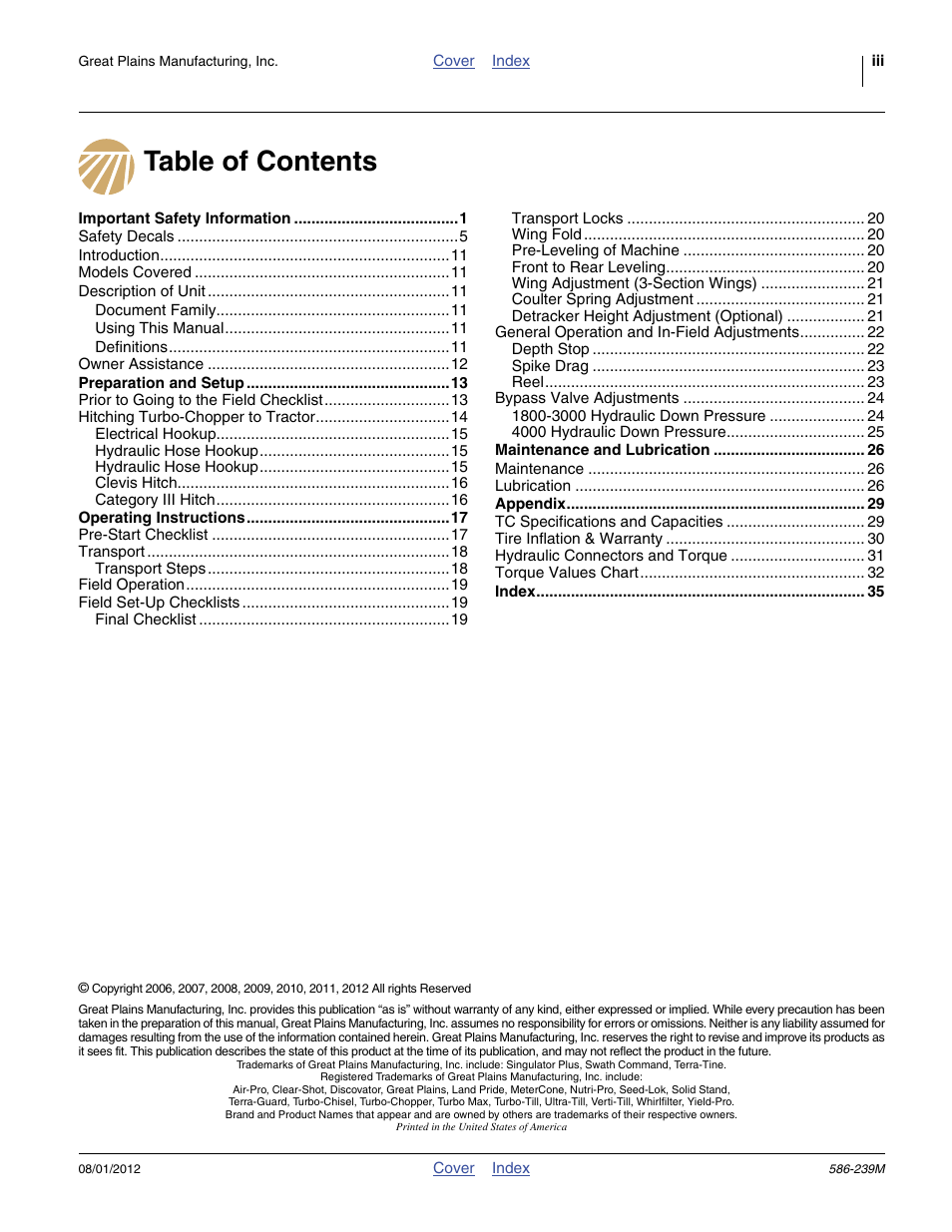 Great Plains 4000TC Operator Manual User Manual | Page 3 / 42