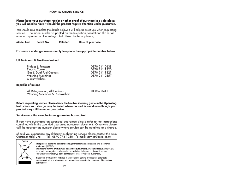 Beko CDA 554 User Manual | Page 11 / 11