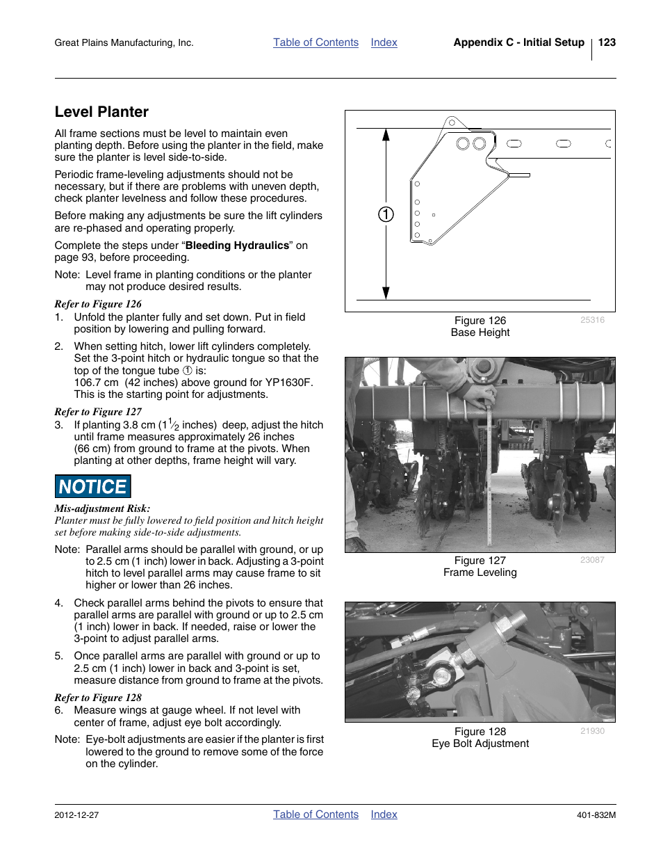 Level planter | Great Plains YP1630F-1670 Operator Manual User Manual | Page 127 / 138