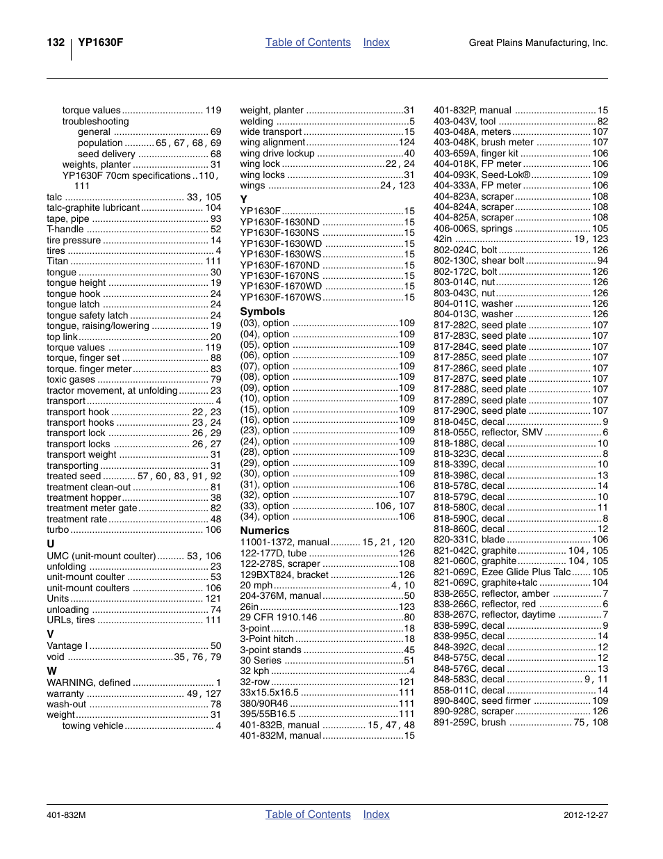 Great Plains YP1630F-1670 Operator Manual User Manual | Page 136 / 138