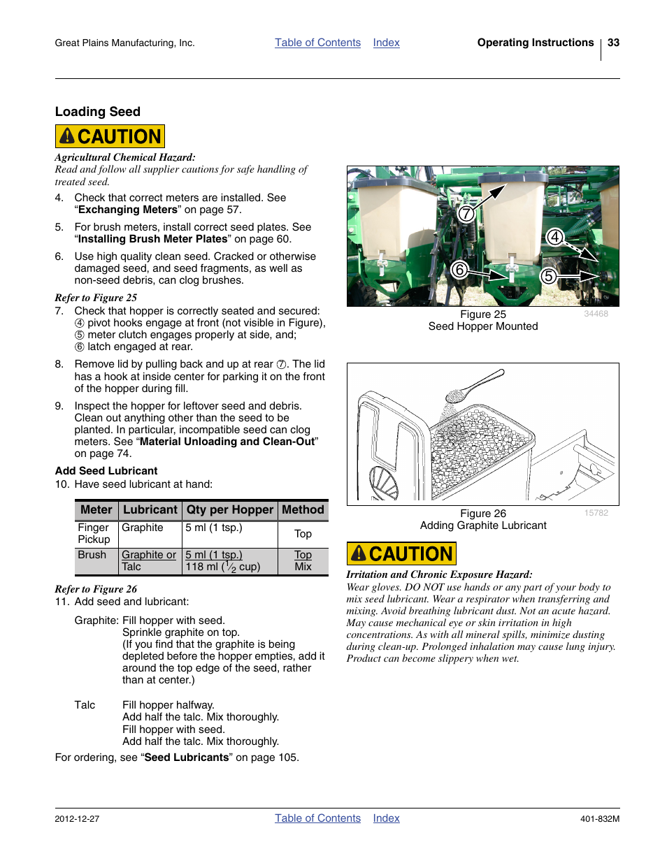 Loading seed, Add seed lubricant | Great Plains YP1630F-1670 Operator Manual User Manual | Page 37 / 138