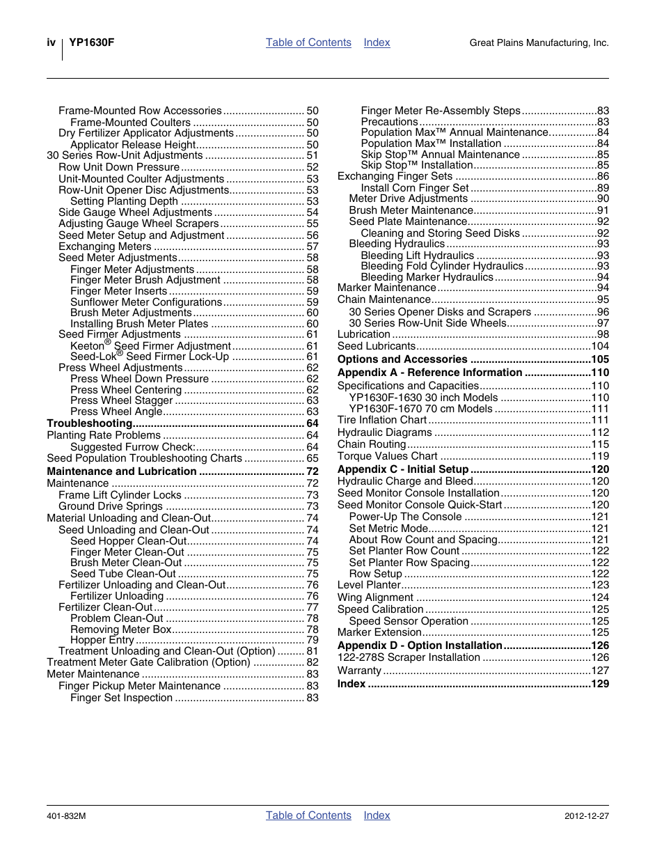 Great Plains YP1630F-1670 Operator Manual User Manual | Page 4 / 138