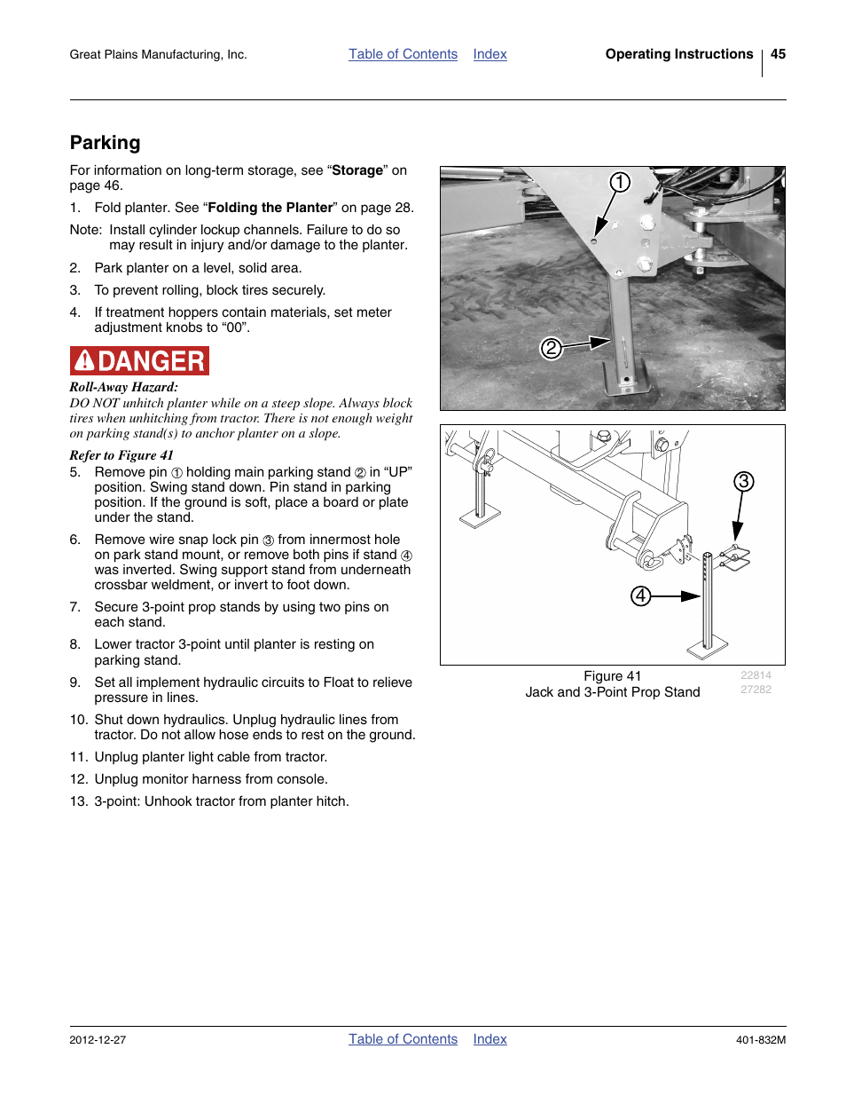 Parking | Great Plains YP1630F-1670 Operator Manual User Manual | Page 49 / 138