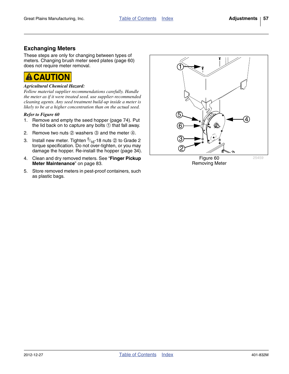 Exchanging meters | Great Plains YP1630F-1670 Operator Manual User Manual | Page 61 / 138