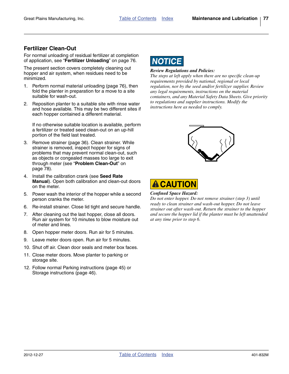 Fertilizer clean-out | Great Plains YP1630F-1670 Operator Manual User Manual | Page 81 / 138