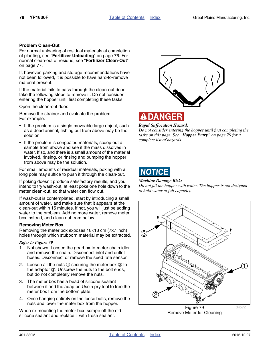 Problem clean-out, Removing meter box, Problem clean-out removing meter box | Great Plains YP1630F-1670 Operator Manual User Manual | Page 82 / 138