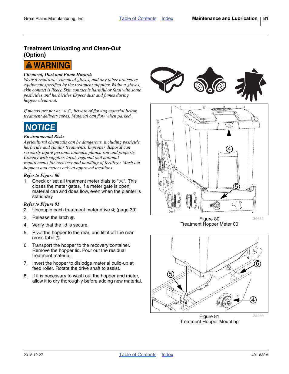 Treatment unloading and clean-out (option) | Great Plains YP1630F-1670 Operator Manual User Manual | Page 85 / 138