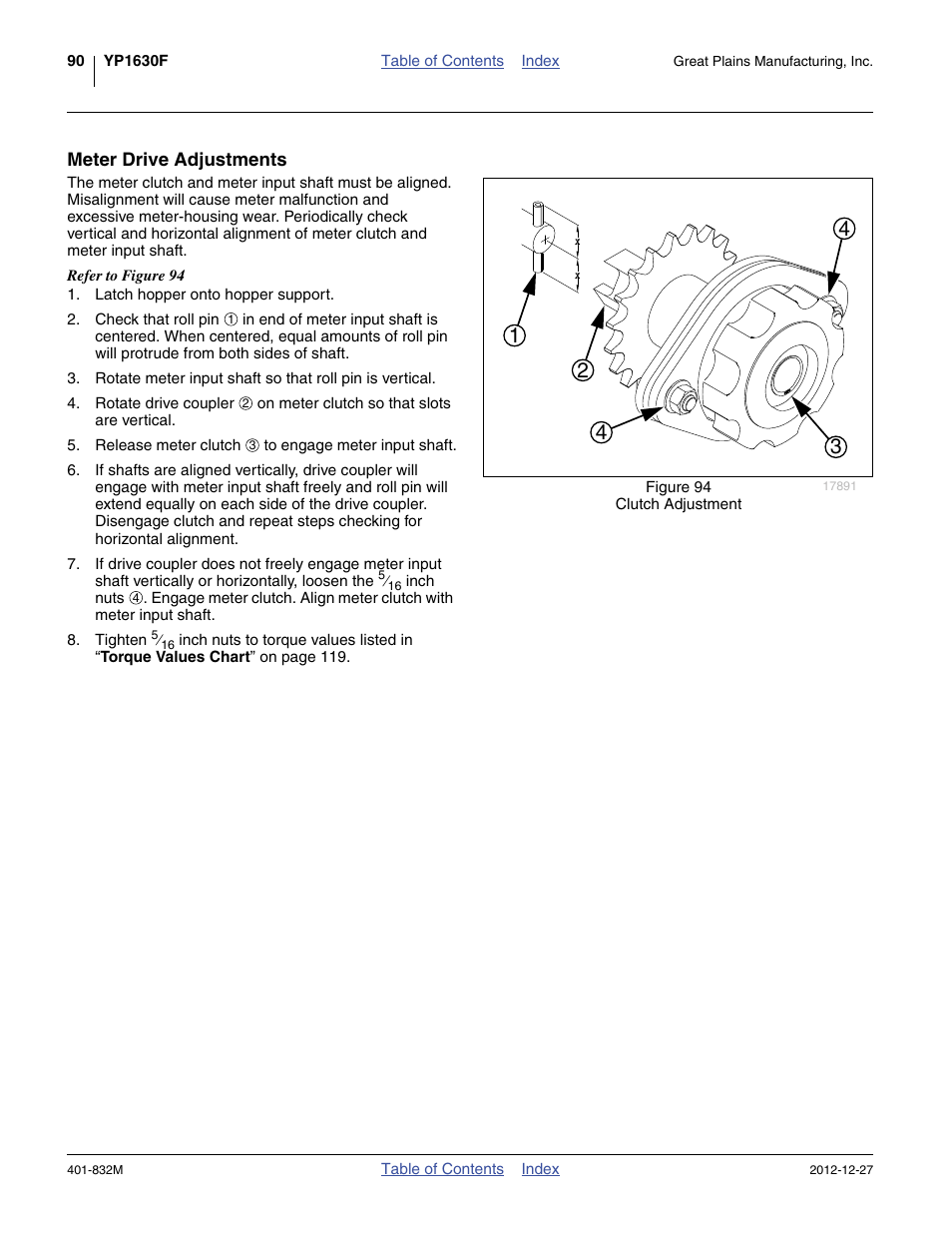 Meter drive adjustments | Great Plains YP1630F-1670 Operator Manual User Manual | Page 94 / 138
