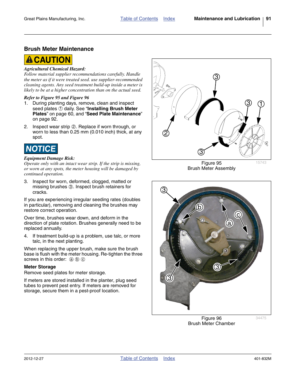 Brush meter maintenance, Meter storage, 3b a c | Great Plains YP1630F-1670 Operator Manual User Manual | Page 95 / 138