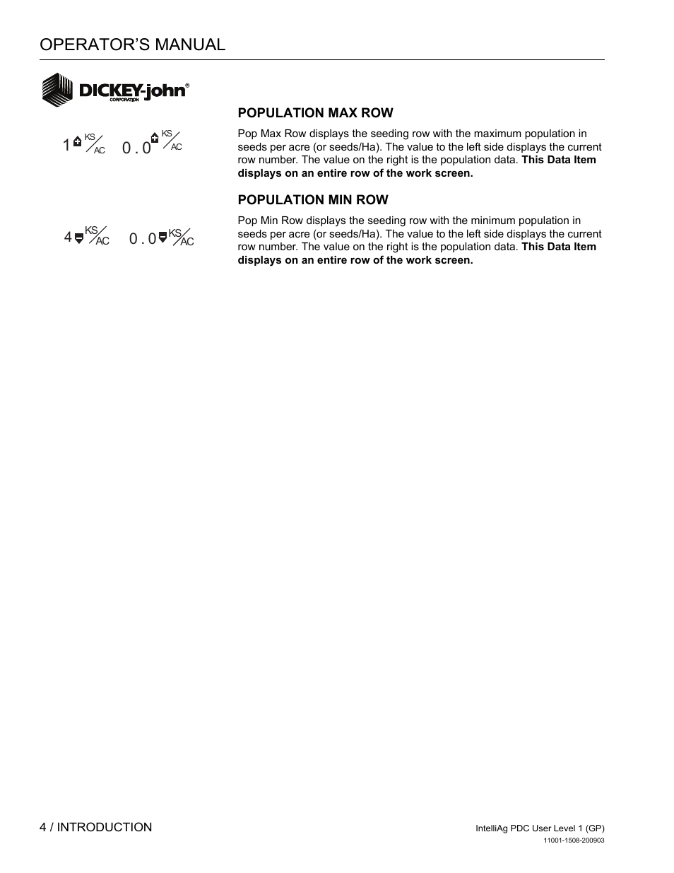 Operator’s manual | Great Plains DICKEY-john IntelliAg Planter-Drill Control L1 User Manual | Page 6 / 37