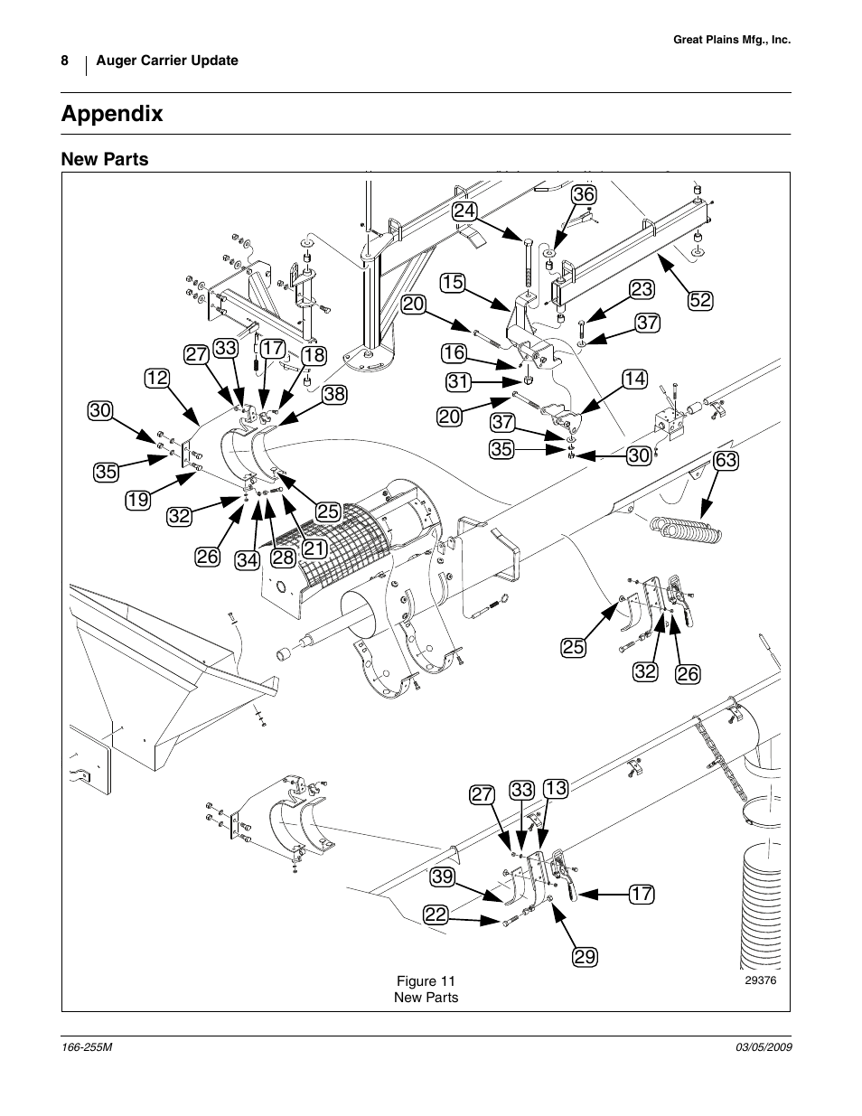 Appendix, New parts | Great Plains ADC2350B Assembly Instructions User Manual | Page 8 / 12