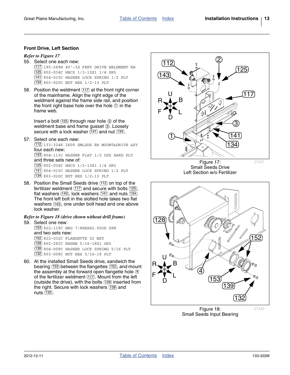 Front drive, left section | Great Plains 3S-4000HD Assembly Instructions User Manual | Page 17 / 44