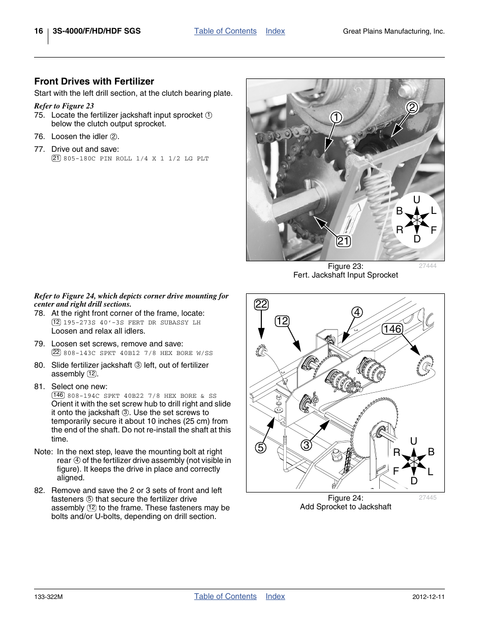 Front drives with fertilizer | Great Plains 3S-4000HD Assembly Instructions User Manual | Page 20 / 44