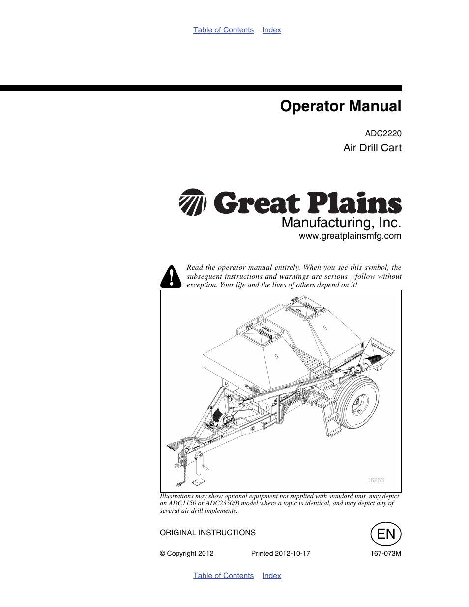 Great Plains ADC2220 Operator Manual User Manual | 136 pages