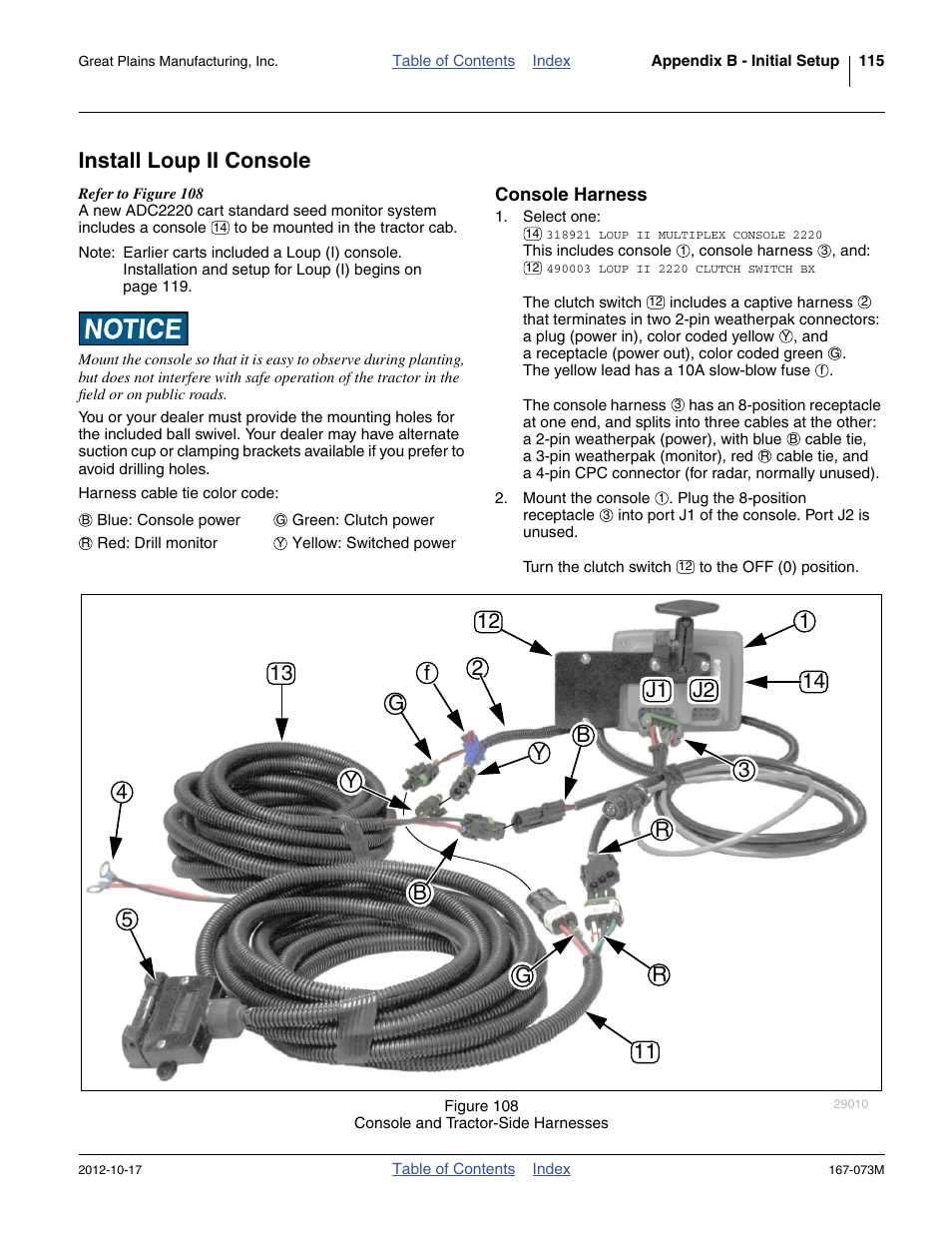 Install loup ii console, Console harness | Great Plains ADC2220 Operator Manual User Manual | Page 119 / 136