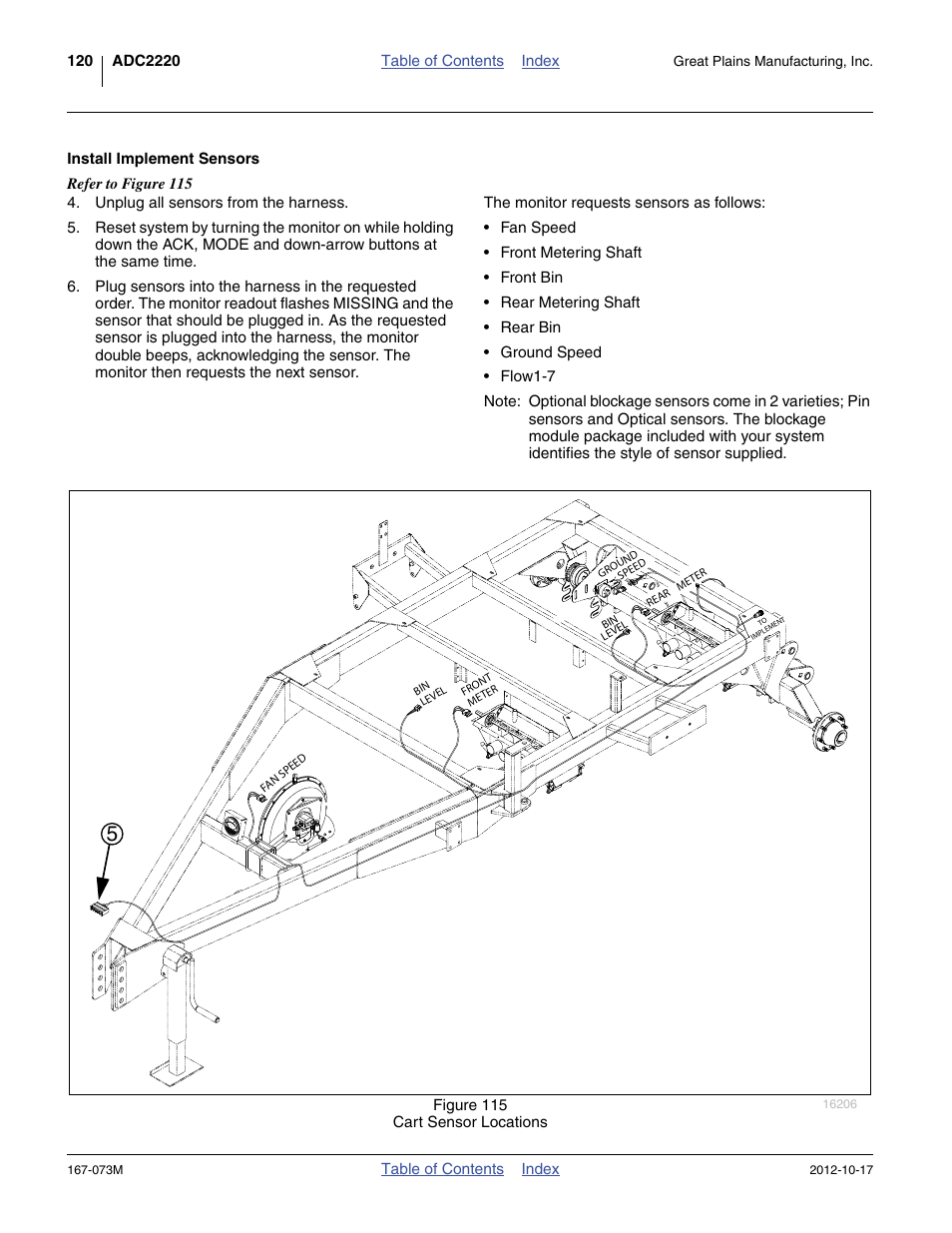 Install implement sensors | Great Plains ADC2220 Operator Manual User Manual | Page 124 / 136