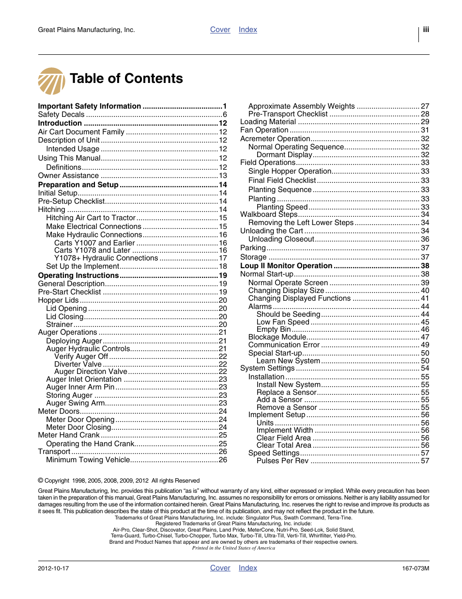 Great Plains ADC2220 Operator Manual User Manual | Page 3 / 136