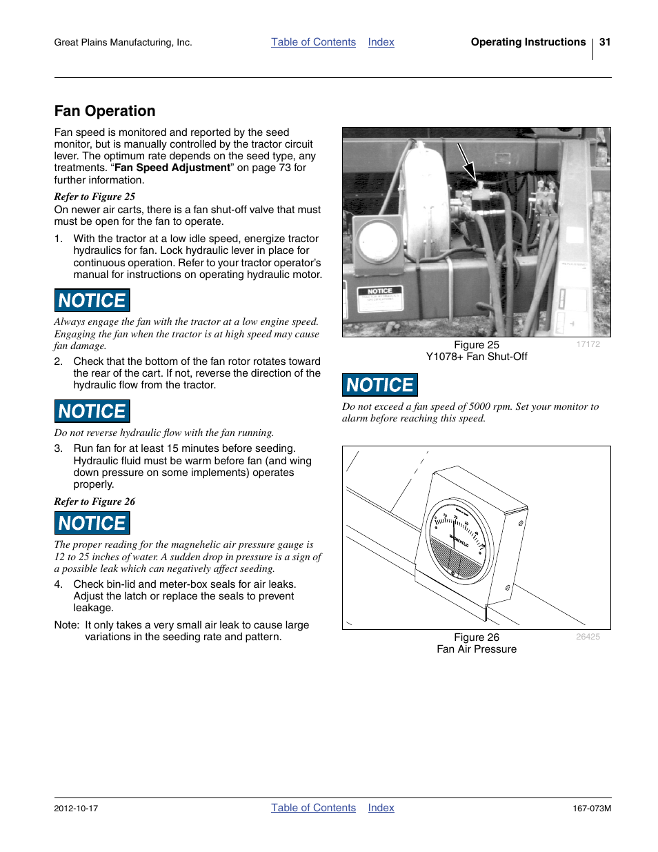 Fan operation | Great Plains ADC2220 Operator Manual User Manual | Page 35 / 136