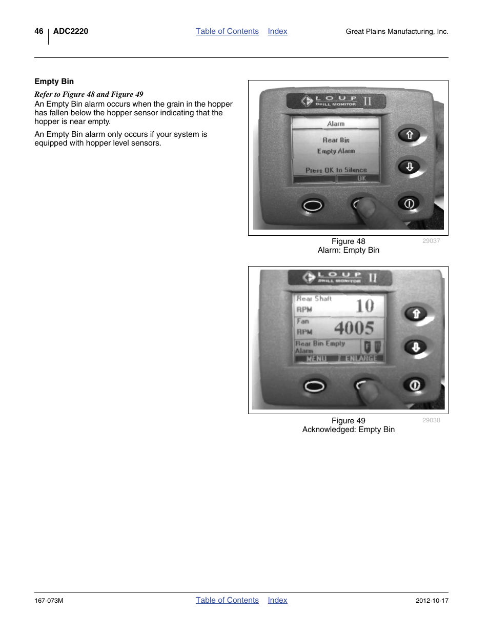 Empty bin | Great Plains ADC2220 Operator Manual User Manual | Page 50 / 136