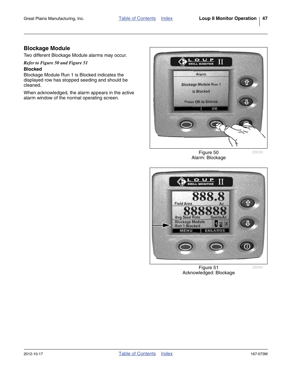 Blockage module, Blocked | Great Plains ADC2220 Operator Manual User Manual | Page 51 / 136