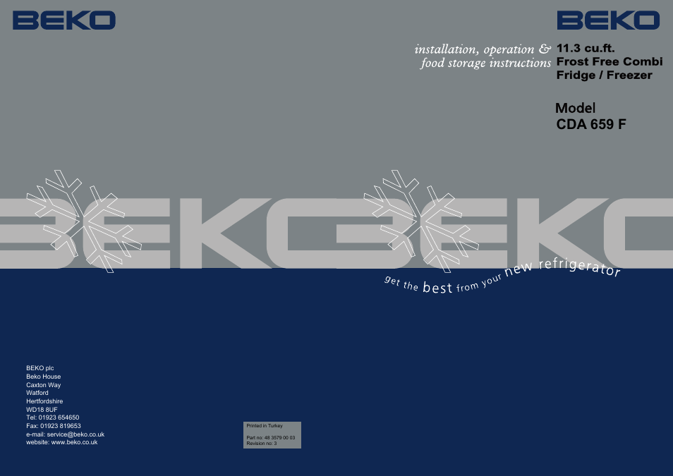 Beko CDA 659 F User Manual | 12 pages
