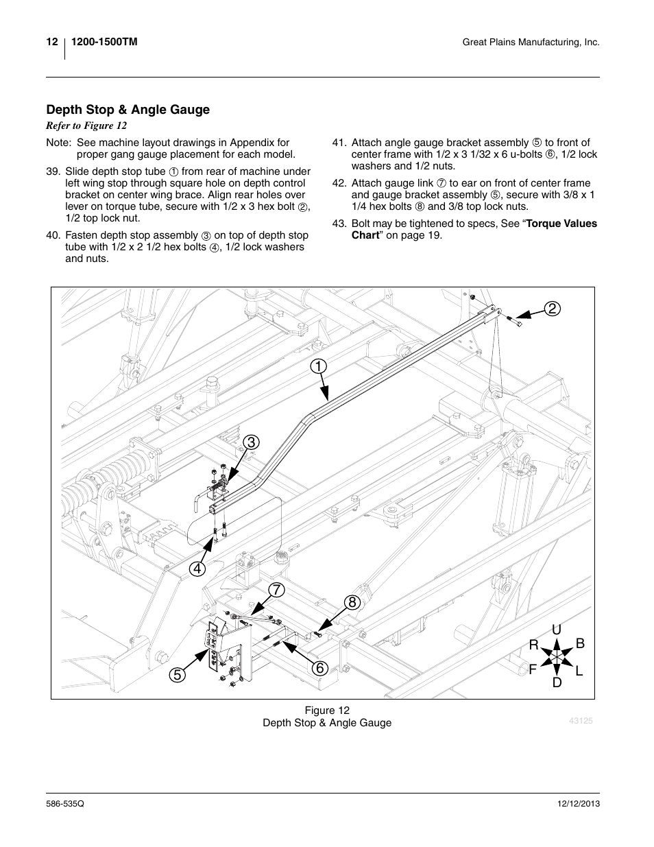 Depth stop & angle gauge | Great Plains 1500TM Predelivery Manual User Manual | Page 16 / 38