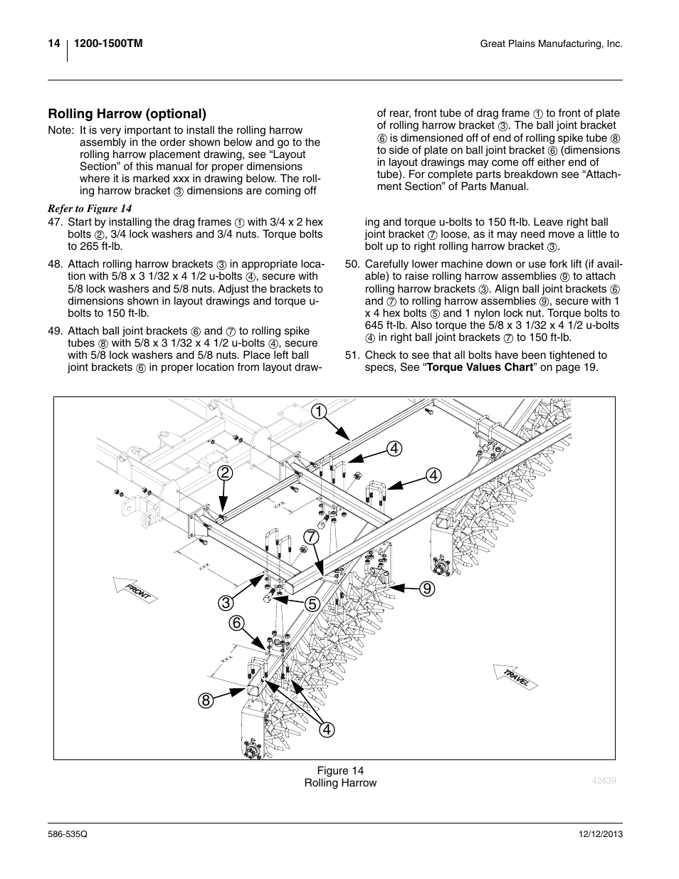 Rolling harrow (optional) | Great Plains 1500TM Predelivery Manual User Manual | Page 18 / 38