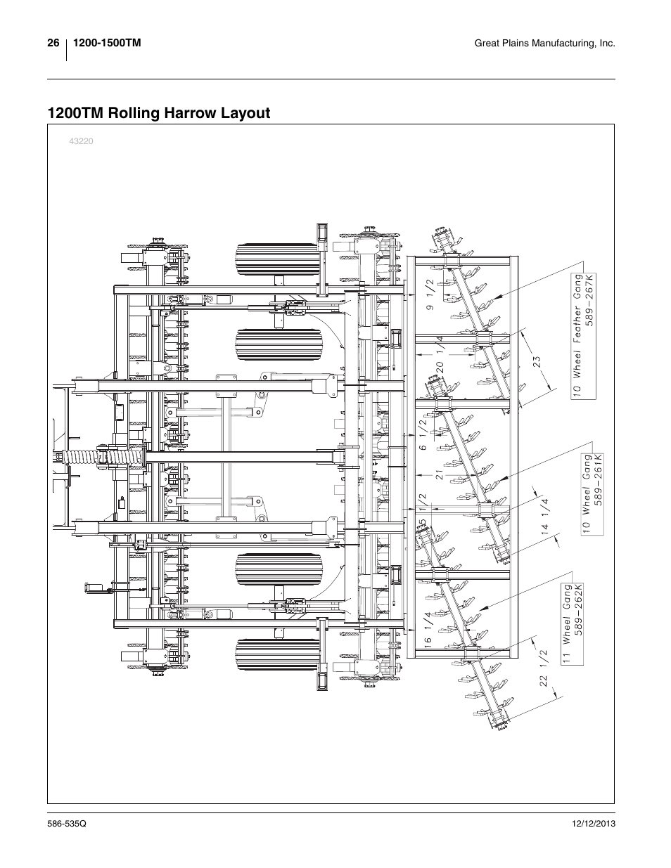 1200tm rolling harrow layout | Great Plains 1500TM Predelivery Manual User Manual | Page 30 / 38