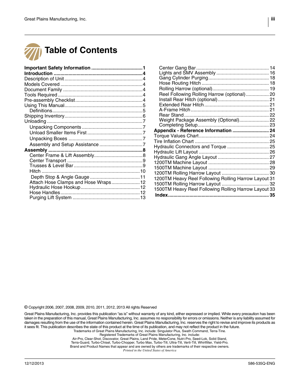 Great Plains 1500TM Assembly Manual User Manual | Page 3 / 42
