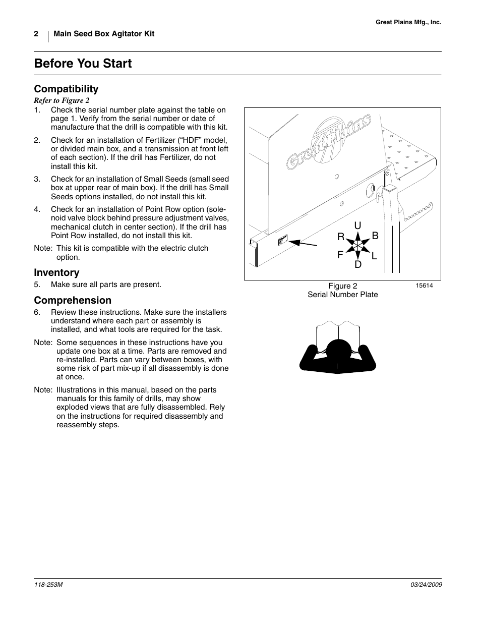 Before you start, Compatibility, Inventory | Comprehension | Great Plains 3S-3000HD Assembly Instructions User Manual | Page 2 / 22