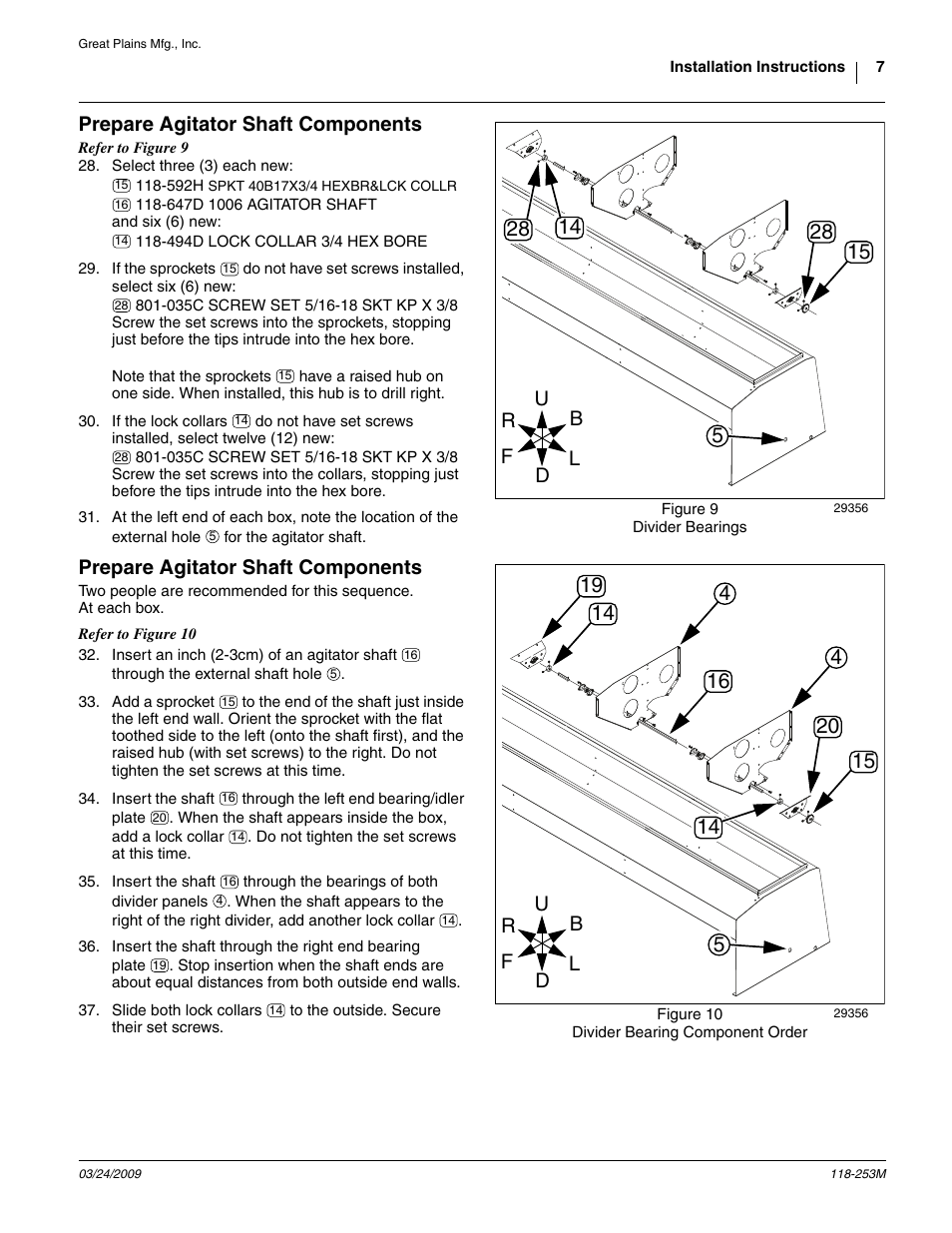 Prepare agitator shaft components | Great Plains 3S-3000HD Assembly Instructions User Manual | Page 7 / 22