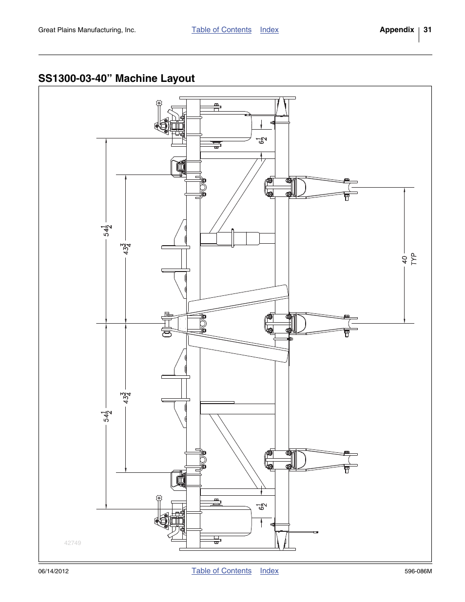Ss1300-03-40” machine layout | Great Plains SS1700 Operator Manual User Manual | Page 35 / 60