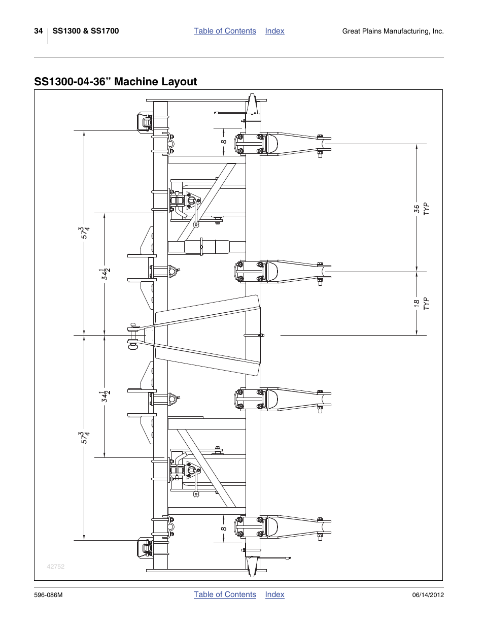 Ss1300-04-36” machine layout | Great Plains SS1700 Operator Manual User Manual | Page 38 / 60